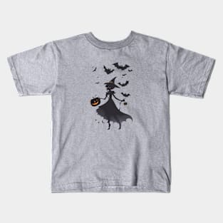 Funny Halloween witch Pumpkin Kids T-Shirt